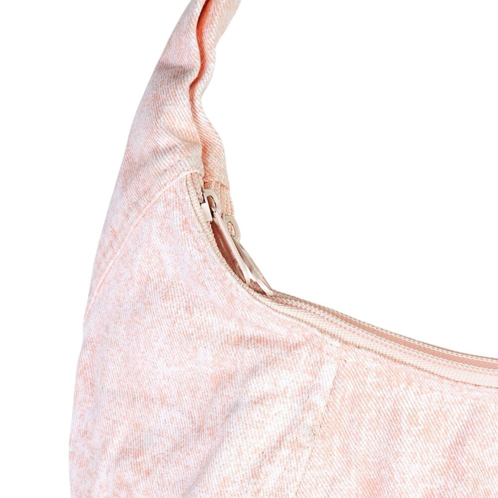 Vintage Holiday Fair Denim Peach White Tie Dye Bohemian Hobo Shoulderbag Handbag - Picture 4 of 9
